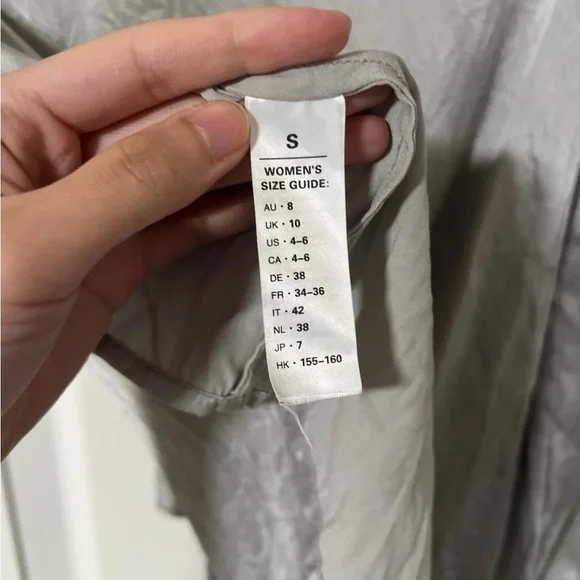 Elegant Lilysilk Gray Silver Blouse with Tie Detail - Picture 3 of 5